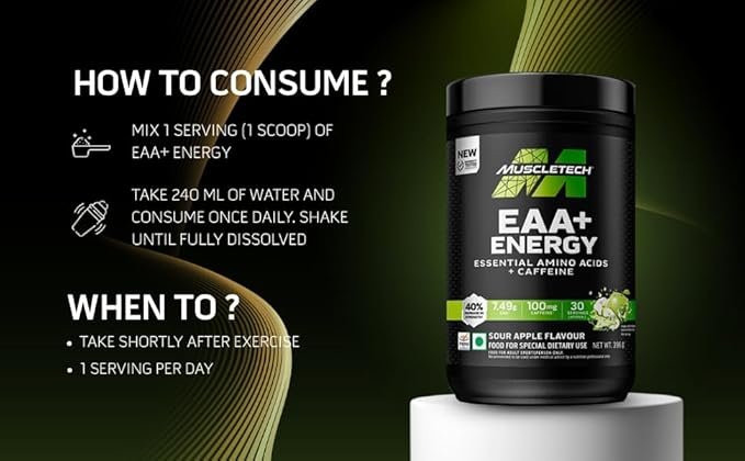 MuscleTech Eaa + Energy | Essential Amino Acids + 100Mg Caffeine | Replenish Electrolytes | Ultimate Recovery 7.4 grams Eaa | 4.5 grams Bcaa | 3 grams Leucine | 30 Servings - Image 3