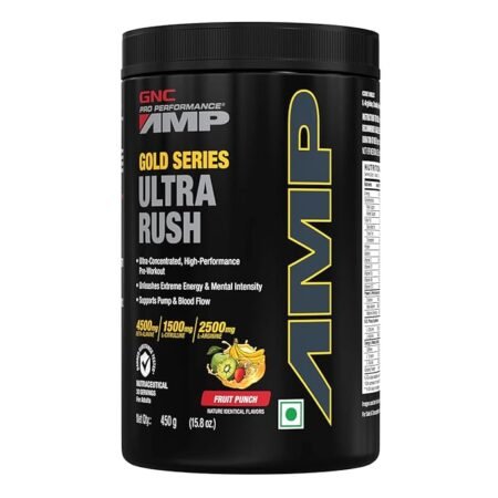 GNC AMP Gold Series Ultra Rush Pre-Workout | 450 gm | 30 Servings