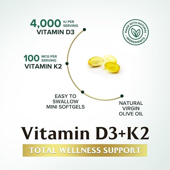 Applied NutritionD3+K2 4000IU, 100 MEG | 120 Softgels - Image 3