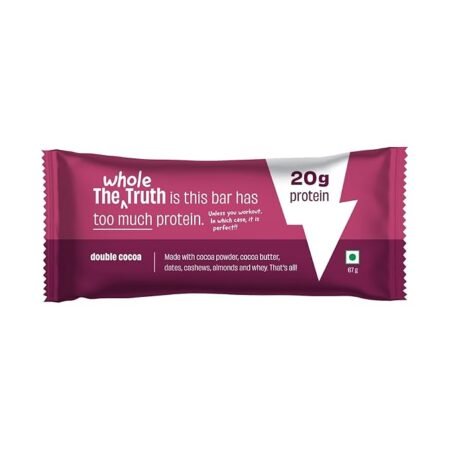 The Whole Truth - High Protein Double Cocoa 20g Protein Bar - Pack of 5 x 67g each