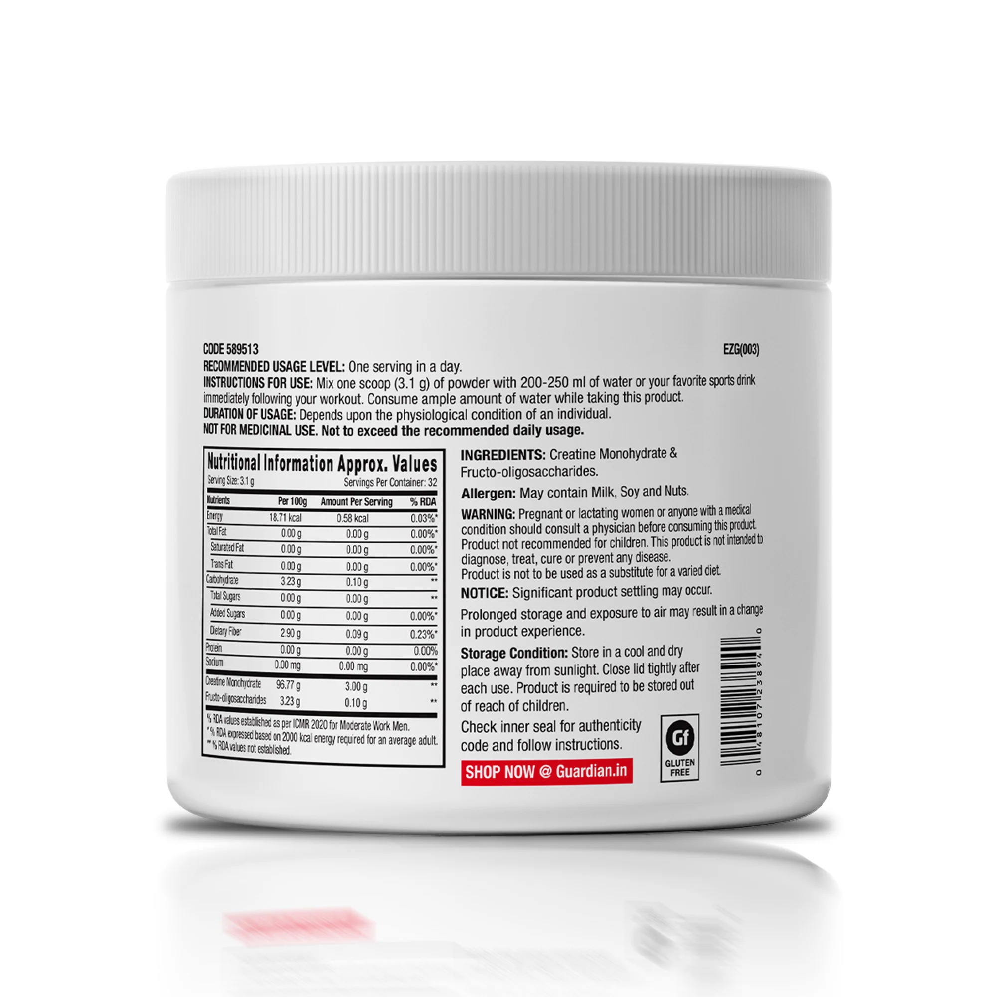 GNC Pro Creatine 250gm - Image 2
