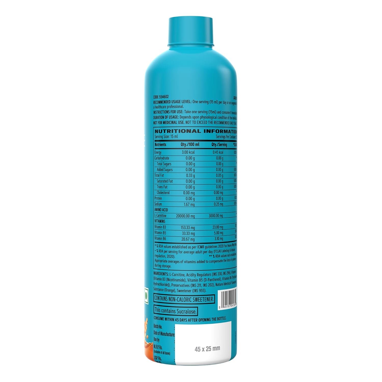 GNC L-Carnitine (Liquid) 3000MG | 450 ML | 30 Servings - Image 2