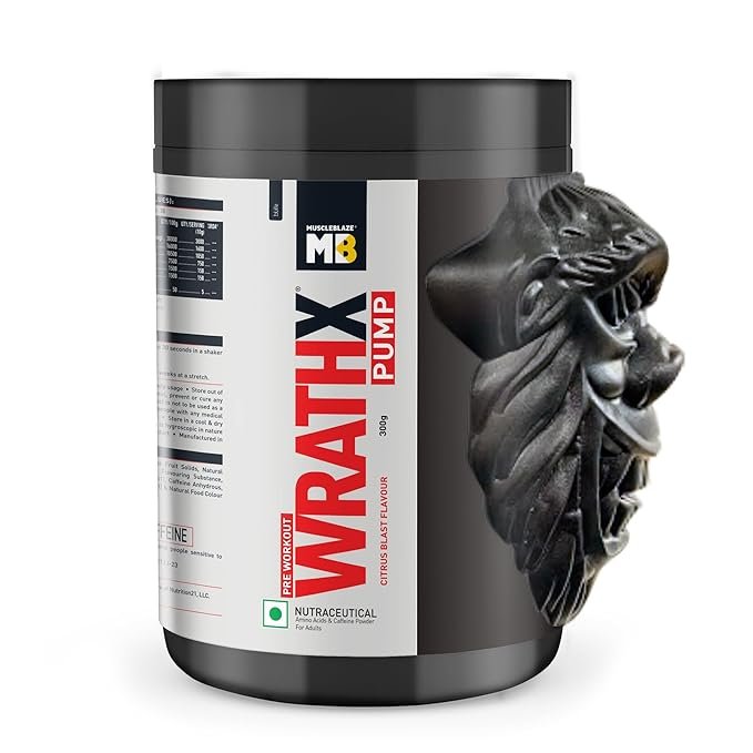MuscleBlaze Pre Workout WrathX PUMP Powder | 30 Servings