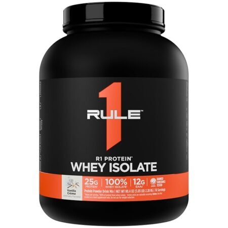 Rule 1 R1 Protein, 100% Whey Isolate,2.28 kg (5 lbs, Vanilla)