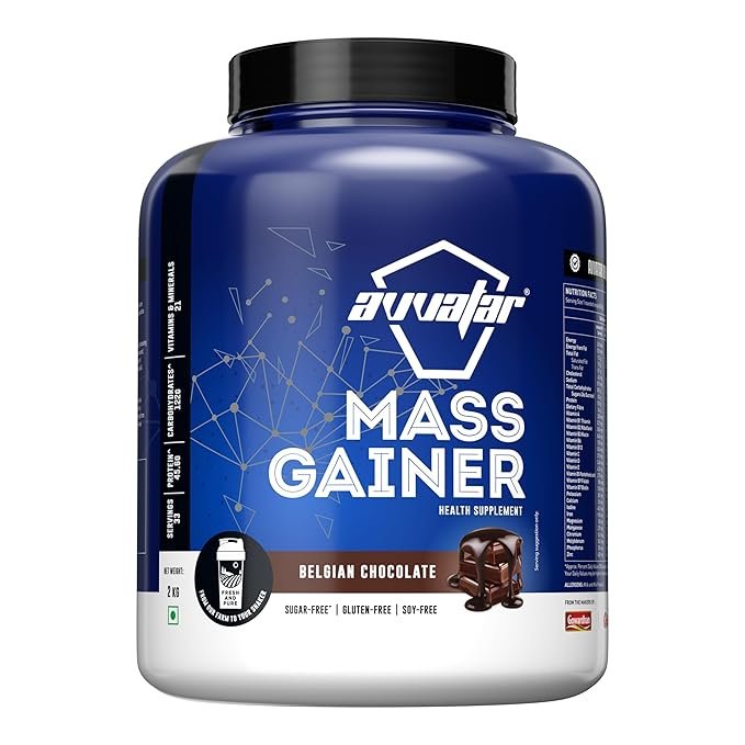 Avvatar Mass Gainer | 2 Kg | 45.6g Protein | 33 Servings