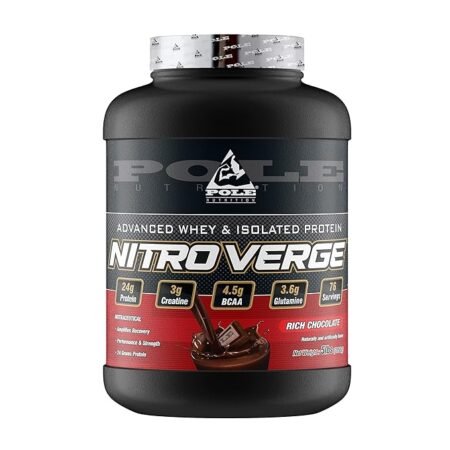 Pole Nutrition Nitro Verge Advanced Whey | Isolate Proteins | Rich Chocolate Flavor | 5lbs, 76 Servings