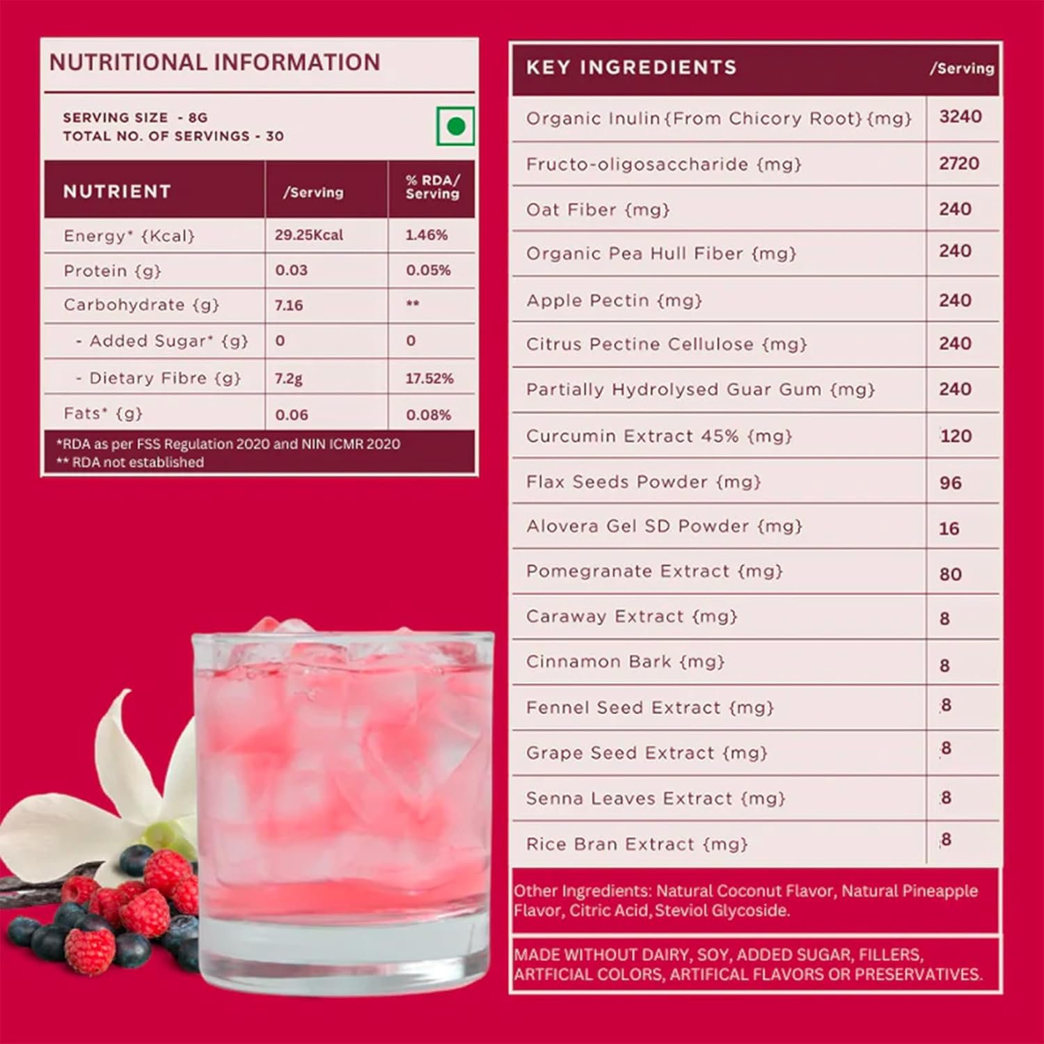 Wellbeing Daily Fiber | Vanilla Berry | 60 Servings - Image 3