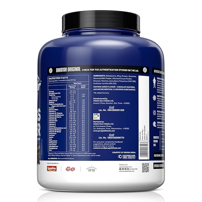 Avvatar Mass Gainer | 2 Kg | 45.6g Protein | 33 Servings - Image 3