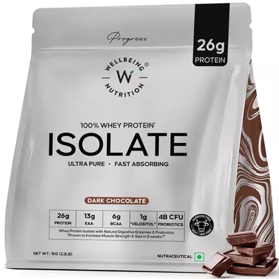 Wellbeing Nutrition Clean Whey Protein Isolate | 1kg | Dark Chocolate